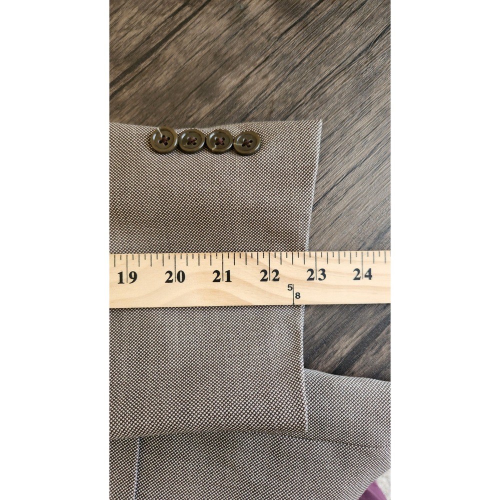 Baroni Super 150s Tan Brown Micro Pattern Suit 44S Jacket 40X26 Pants 100% Wool - Picture 7 of 16